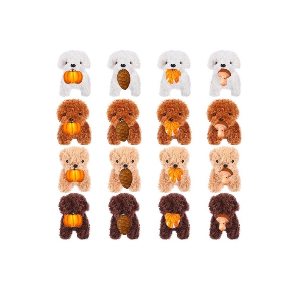 Vinsot 16 Pcs Stuffed Animal Thanksgiving Theme Party Gift Set Puppy Dogs
